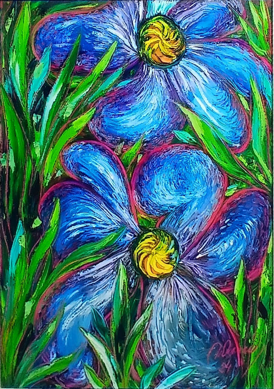 Blue Twins- oil on composition board 120/90cm